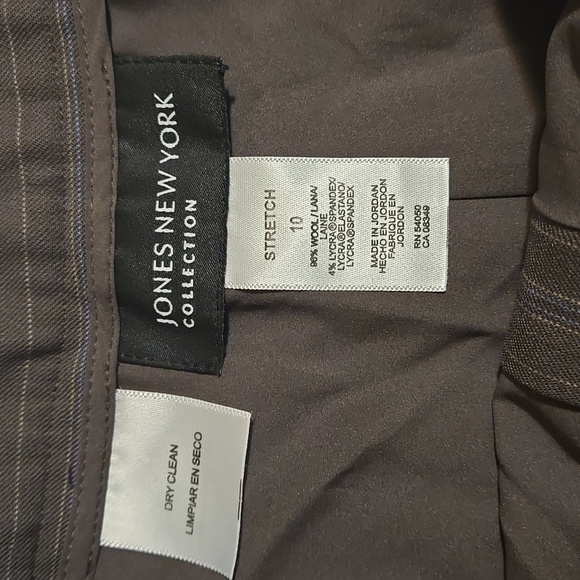 Jones New York Women's Wool Striped Career Dress Pants Gray Size 10 NWT - Picture 9 of 9